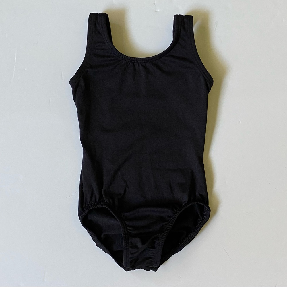 Girls Leotard Size 2T 3T Black Sleeveless Snap @ Legs Dance Ballet EUC Boutique